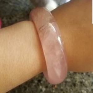 Solid Rose Quartz Bangle